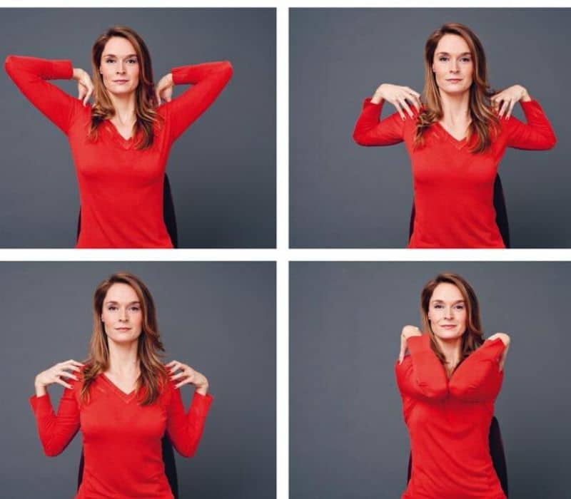posture de l'aile de poulet pour les épaules